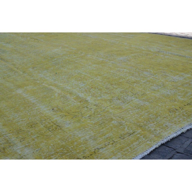 Turkish Overdyed Yellow Rug - 7′8″ × 11′1″ For Sale - Image 4 of 9