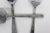 1960s Mid Century Modern Stainless Serving Set Spoon, Fork, Lifter, Set of Three Aztec Scroll For Sale - Image 9 of 10