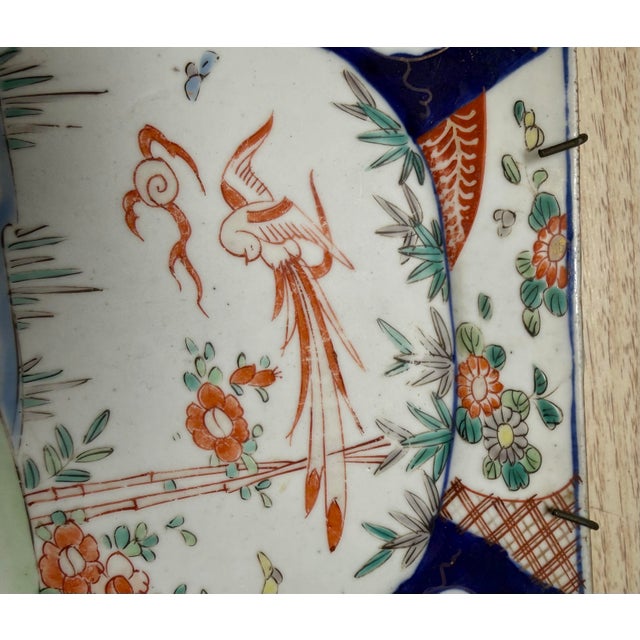 Antique Japanese Imari Porcelain Plate Octagonal Meiji Era 9” X 7.5” For Sale - Image 4 of 10