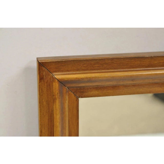 Vintage Mid Century Modern Walnut Wooden Frame Modernist Wall Mirror For Sale - Image 4 of 7