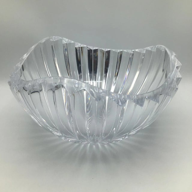 Glass Vintage Mikasa Coronation Crystal Ribbed Bowl For Sale - Image 7 of 13