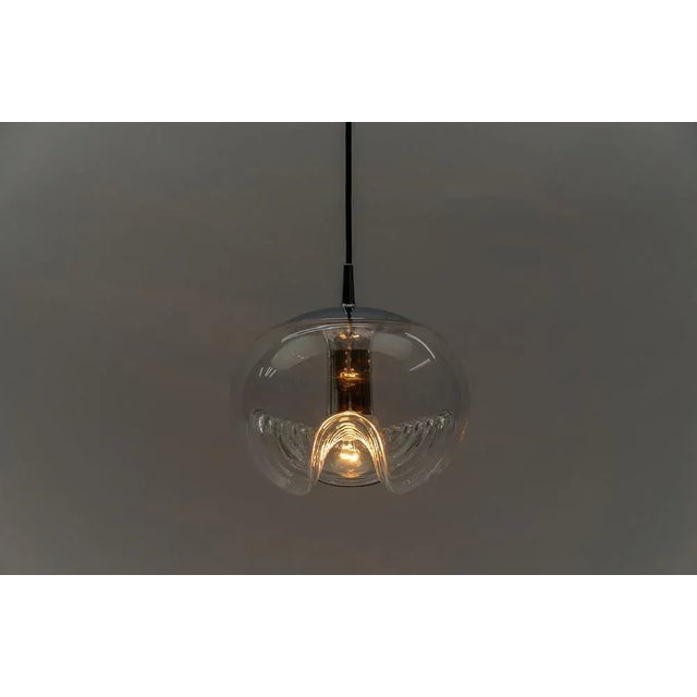 Glass Ceiling Lamp Wave by Koch and Lowy for Peill & Putzler, Germany, 1960s For Sale - Image 9 of 10