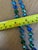 1950s Blue/Green Beaded Necklace W/ Gold Rose Clasp For Sale - Image 4 of 6