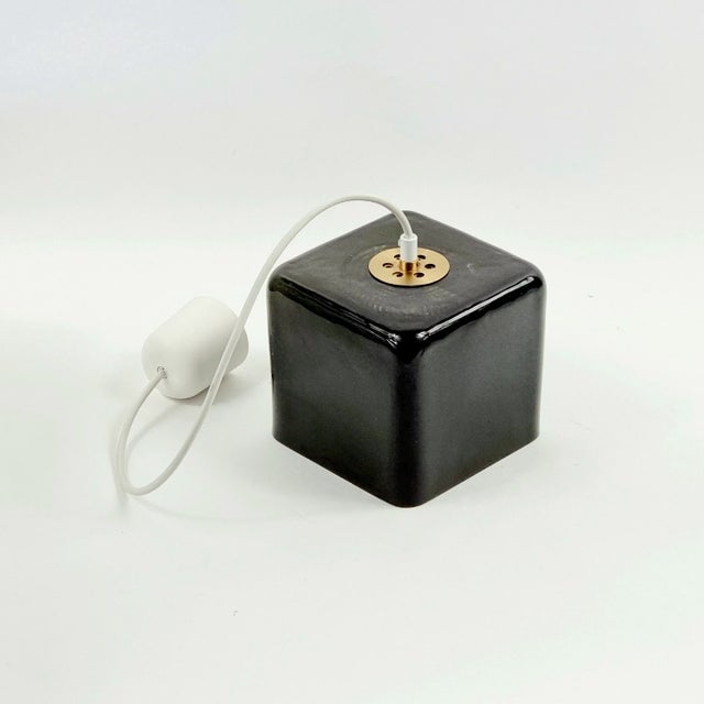 Dark Green 1960s Mid-Century Modern Orrefors by Carl Fagerlund Scandinavian Glass Pendant Light For Sale - Image 8 of 9