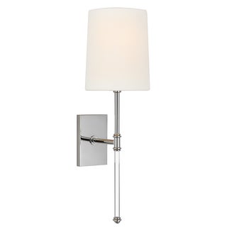 Suzanne Kasler for Visual Comfort Signature Camille 16" Sconce in Polished Nickel with Linen Shade For Sale