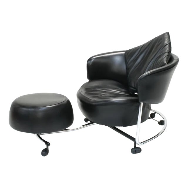 Adjustable Leather Girotonda Lounge Chair by Francesco Binfaré for Cassina, 1990s For Sale