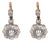 19th Century Pair of French Victorian Rose Cut Diamond 18k Yellow Gold Platinum Cluster Earrings For Sale