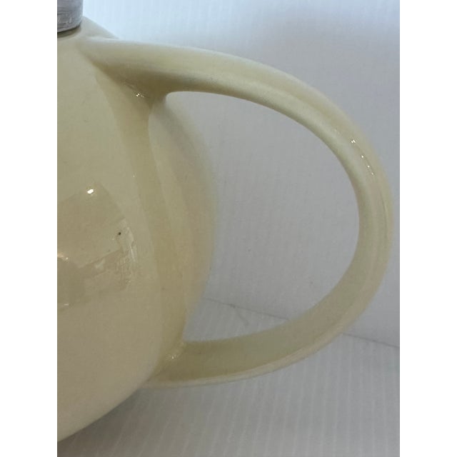 Vintage Villeroy & Boch "The Tisane" Pattern Teapot Embossed Floral Design Cream Color Metal Lid 500 ML For Sale - Image 9 of 17