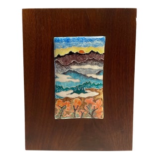 1996 Steve Krauss Colorado Landscape Hanging Enamel For Sale