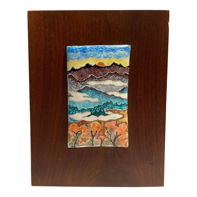 1996 Steve Krauss Colorado Landscape Hanging Enamel For Sale