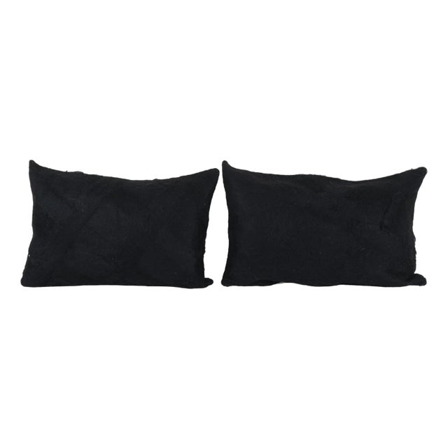 Turkish Black Kilim Pillow Cover - a Pair For Sale