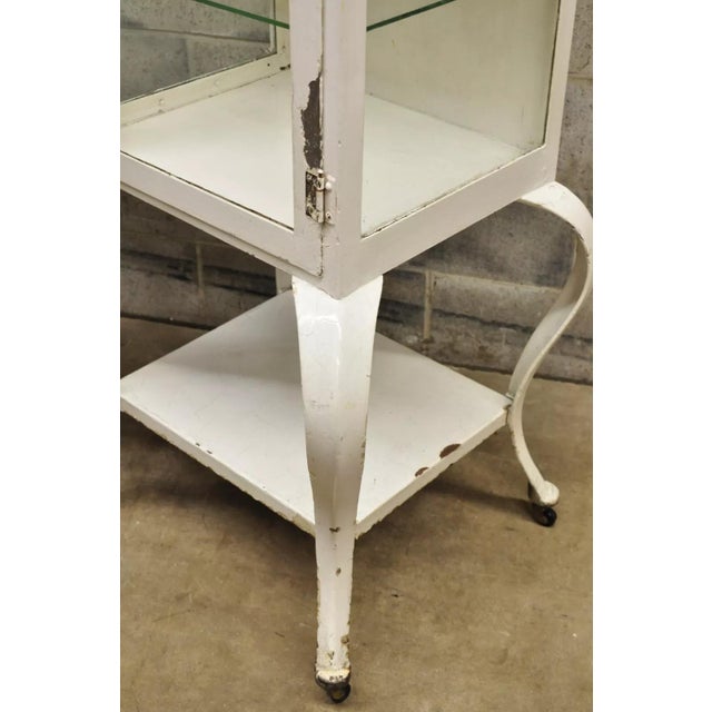 Antique Art Deco Cabriole Leg Steel Metal Medical Dental Pharmacy Cabinet - Pair For Sale - Image 12 of 12
