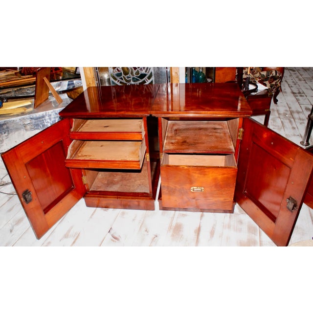These stunning pair of Victorian Mahogany Heraldic Side Cabinets C 1870 are a beautiful example of a period when Queen...