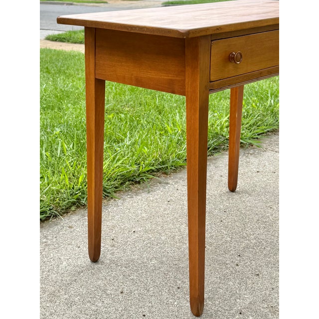 Ethan Allen Midcentury Americana Maple Writing Desk With Wooden Knobs For Sale - Image 4 of 12