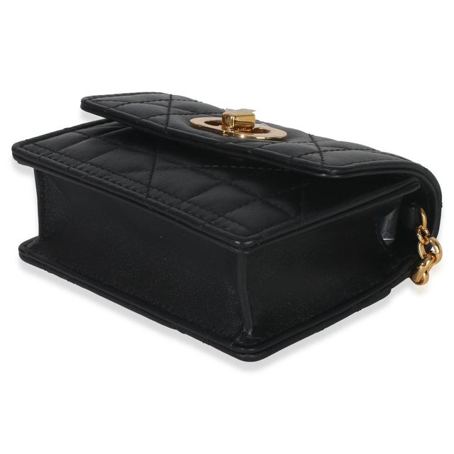 Animal Skin Black Macrocannage Calfskin Micro Miss Caro Chain Bag For Sale - Image 7 of 9