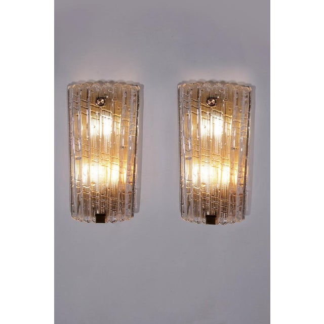 Wall Lamps in Glass and Brass by Carl Fagerlund for Orrefors, 1960s, Set of 2 For Sale - Image 9 of 15