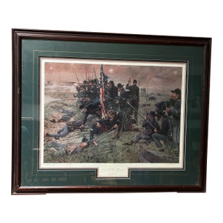 1990 Original Print Numbered Signed Framed by Dale Gallon Titled Not a Man Wavered For Sale