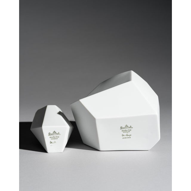 Ceramic Surface Bisque Porcelain Vases by Achim Haigis for Rosenthal, 2007, Set of 2 For Sale - Image 7 of 12