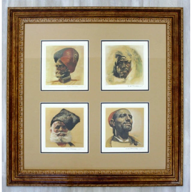 Mid Century Modern Rico Tomaso Framed Signed Lithograph of Natives 63/350 For Sale - Image 9 of 9