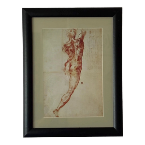 1980s Michelangelo "Study for the Battle of Cascina" Framed Print 16" X 22”