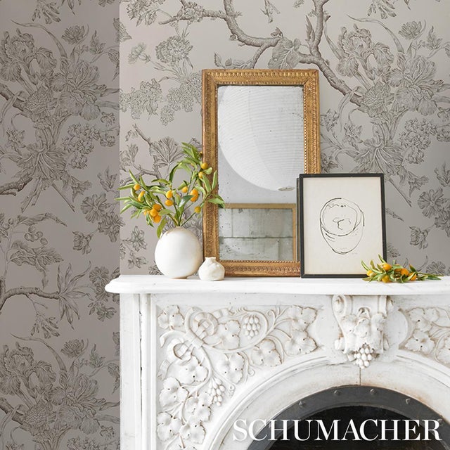 2020s Schumacher Inverness Garden Wallcovering In Ivory For Sale - Image 5 of 6