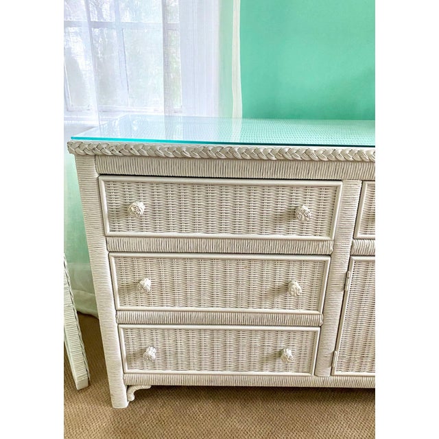 1970s Vintage Henry Link White Wicker Dresser Chairish