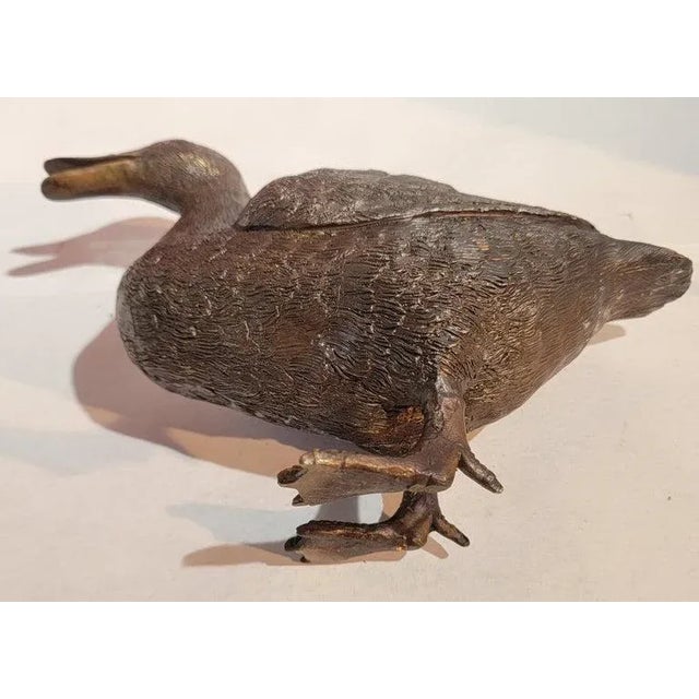 Early 20thc Brass Duck Ornament For Sale In Los Angeles - Image 6 of 7