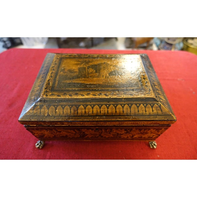 Tomb-Shaped Painted Oak Casket, 18th-19th Century For Sale - Image 11 of 11