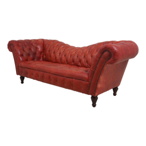 Vintage Chesterfield 3 Seat Leather Tufted Sofa