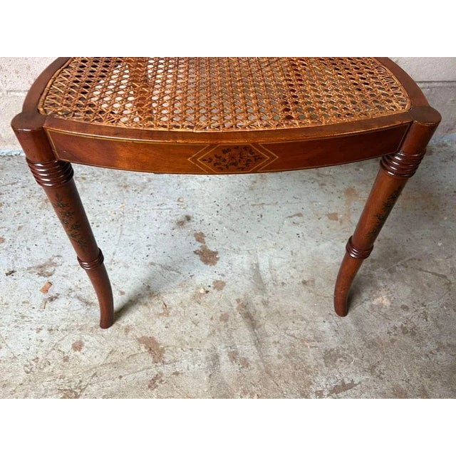 Early 20th Century Antique Hollywood Regency Style Cane Seat Side Chair For Sale In Washington DC - Image 6 of 11