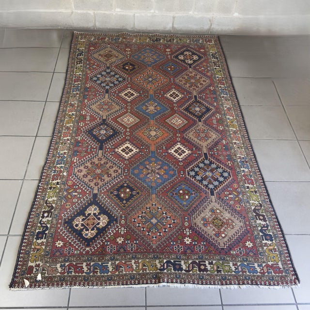 Yalameh Rug with Geometric Diamonds Display For Sale - Image 4 of 11