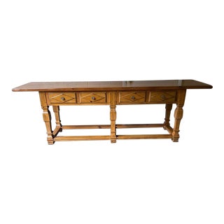 Late 20th Century Drexel Heritage Country Style Pine Console Table For Sale