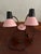 1950s Mid-Century Modern Dual Gooseneck Desk Lamp; Pink and Black Metal Cones For Sale - Image 14 of 14