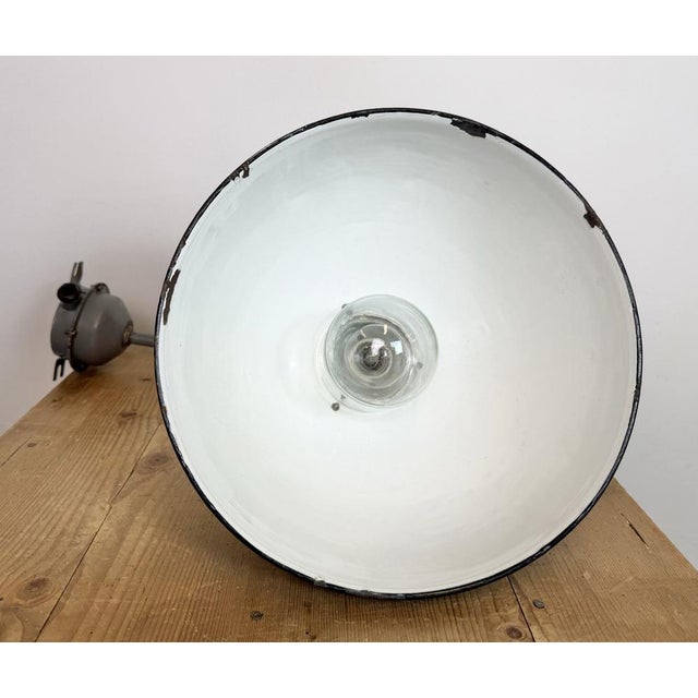 Industrial Factory Wall Lamp with Black Enamel Shade, 1960s For Sale - Image 12 of 16
