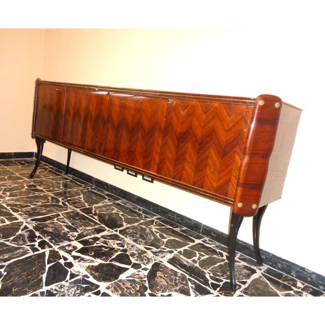 Beige Vintage Dining Room Set by Paolo Buffa, 1950s, Set of 9 For Sale - Image 8 of 12