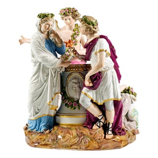Large Mythological Wedding Group by J. C. Schoenheit for Meissen, 1850s For Sale