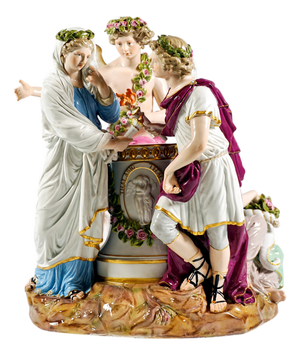 Large Mythological Wedding Group by J. C. Schoenheit for Meissen, 1850s