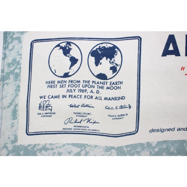 Apollo 11 First on the Moon Texoprint Cloth, 1970 For Sale - Image 6 of 9