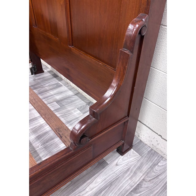 Antique Full Size Victorian Monumental Carved Walnut Burl Wood Bed For Sale - Image 10 of 13