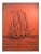 1960s Brutalist Bright Orange Pirates Galleon Oil Painting For Sale