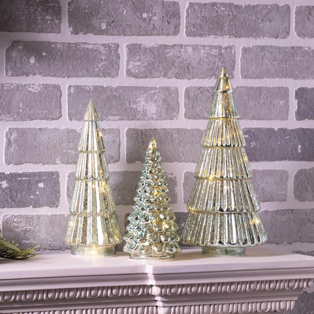 LEDGreen Mercury Glass Tree (Set of 3) For Sale In Chicago - Image 6 of 6
