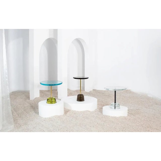 Not Yet Made - Made To Order Pina Low Light Grey Brass Side Table by Pulpo For Sale - Image 5 of 10