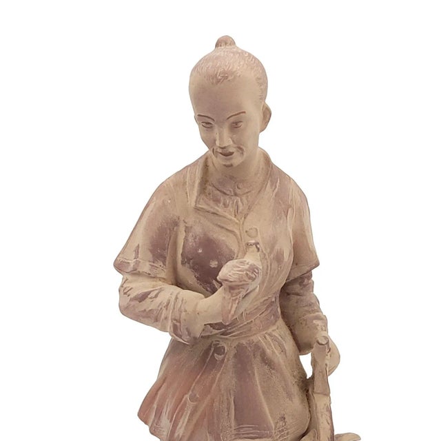 Tan Pair of Decorative Chinoiserie Figures, Circa 1940 For Sale - Image 8 of 11