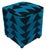 Black Boho Chic Blue/Black Handmade Kilim Upholstered Ottoman For Sale - Image 8 of 9