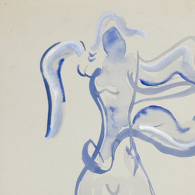 Figurative Two Abstracted and Lonely Figures - Robert Lohman, C. 1962 For Sale - Image 3 of 6