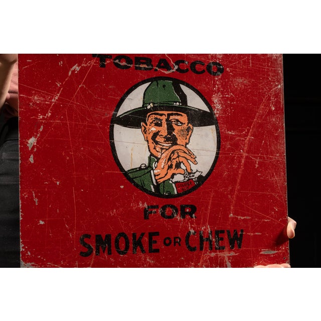 Vintage Soldier Boy Tobacco Tin Litho Sign For Sale - Image 4 of 4