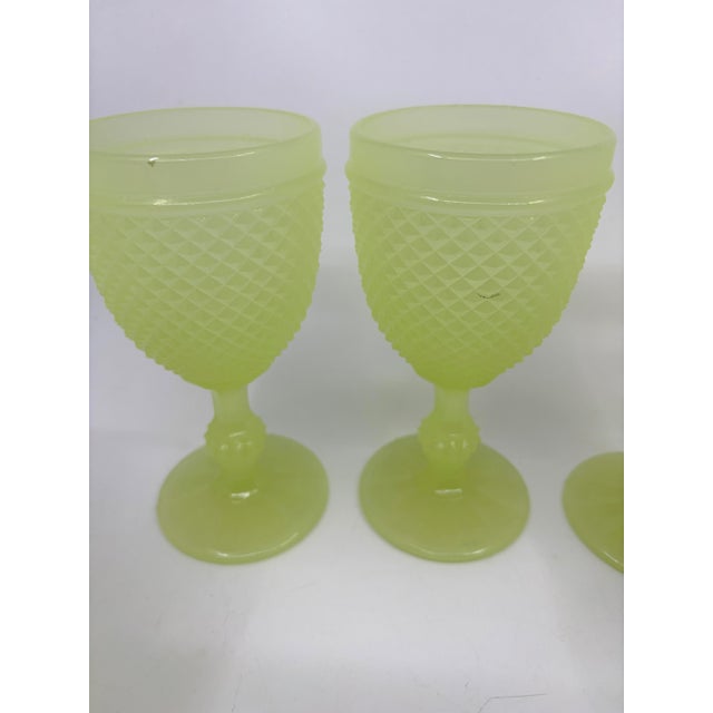 Neon Yellow Uranium Glass Hobnail Goblets - A Set of 6 For Sale In New York - Image 6 of 12