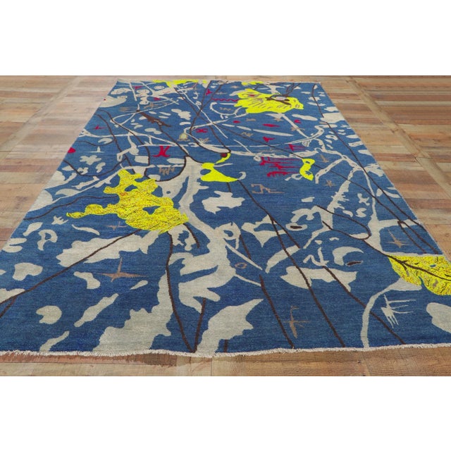 Textile Joan Miro Inspired Vintage Style Rug, 06'00 X 09'09 For Sale - Image 7 of 9