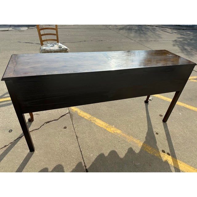 1990s Baker Furniture Queen Anne Style Burlwood Sideboard For Sale - Image 11 of 12