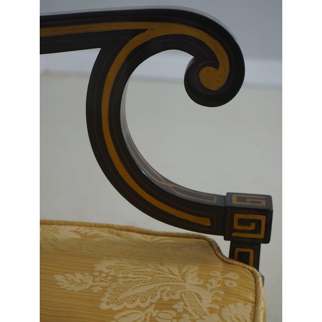 Quality Regency Style Black & Gold Finish Chair For Sale - Image 11 of 18